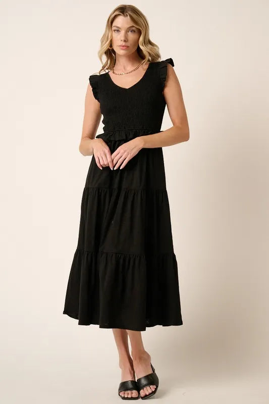 Mittoshop Smocked Ruffled Tiered Midi Dress - Brittney MADE
