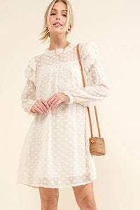 And The Why Ruffle Shoulder with Textured Woven Dress - Brittney MADE