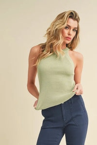 Aemi + Co Grecian Neck Ribbed Tank - Brittney MADE