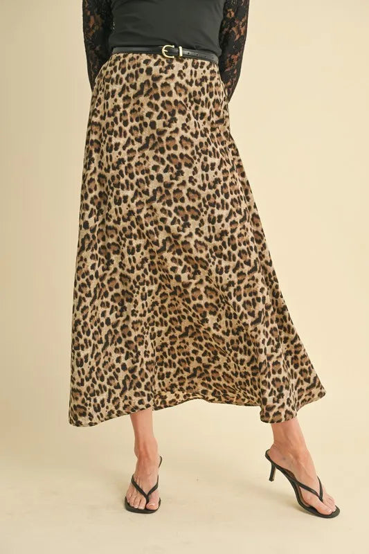 Aemi+Co Leopard Midi Skirt - Brittney MADE