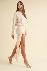 Mable Backless Asymmetric Ruffle Hem Dress - Brittney MADE