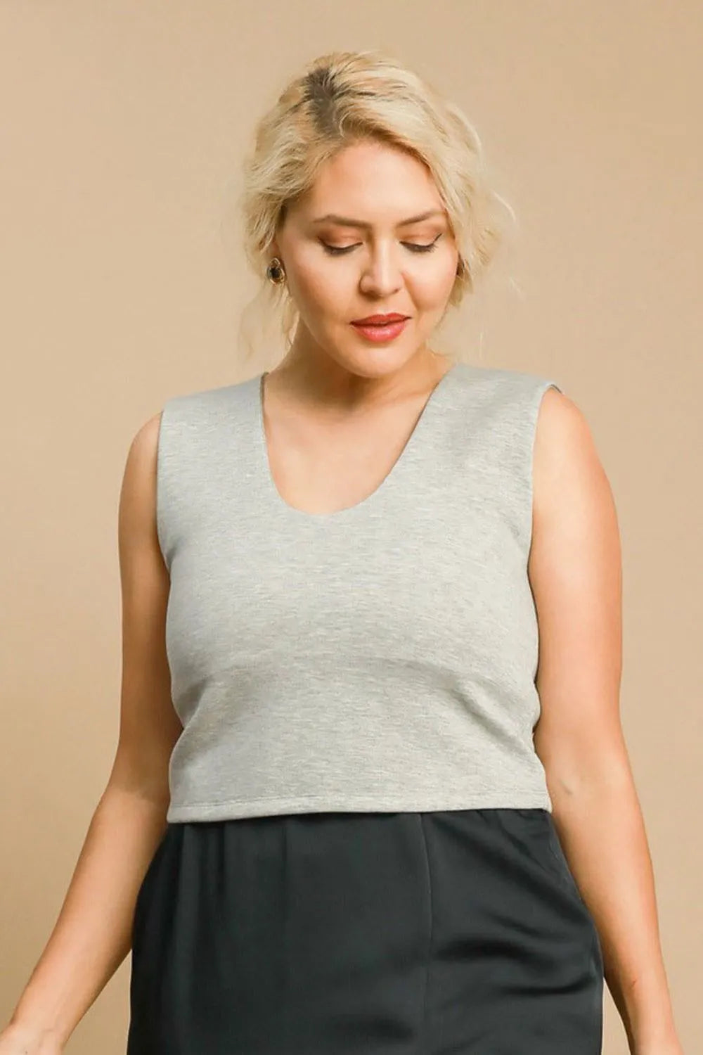 Umgee Full Size Scoop Neck Cropped Tank Plus Size - Brittney MADE