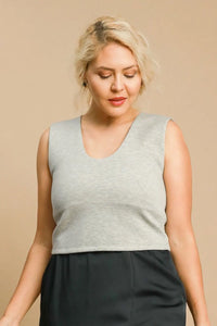 Umgee Full Size Scoop Neck Cropped Tank Plus Size - Brittney MADE