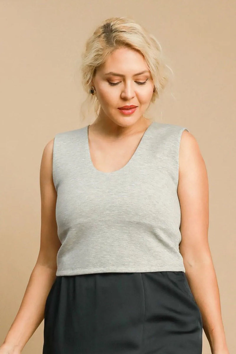 Umgee Full Size Scoop Neck Cropped Tank Plus Size - Brittney MADE