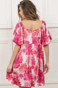 BiBi Floral Square Neck Puff Sleeve Mini Dress - Brittney MADE