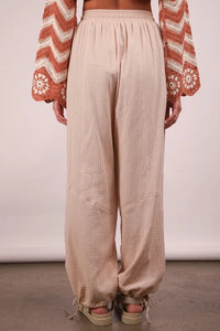 VERY J Wide Leg Gauze Solid Pants - Brittney MADE