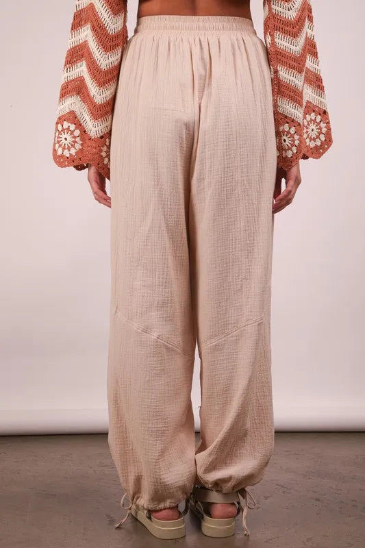 VERY J Wide Leg Gauze Solid Pants - Brittney MADE