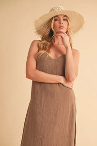 Aemi+Co Side Button Midi Cami Dress - Brittney MADE