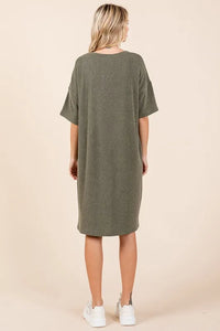 Mittoshop Urban Rib Knit Short Sleeve Tee Dress - Brittney MADE