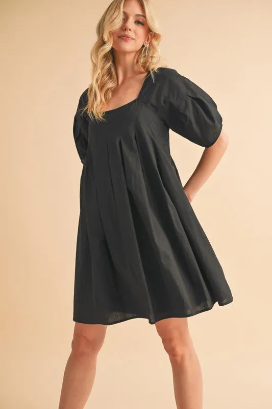 Aemi + Co Square Neck Babydoll Dress with Pockets - Brittney MADE