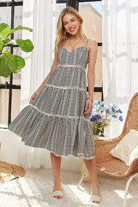 ADORA Gingham Detail Washed Dress - Brittney MADE