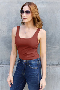 Basic Bae Full Size Square Neck Wide Strap Tank - Brittney MADE