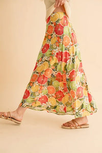 Aemi + Co Fruit Print Maxi Skirt - Brittney MADE