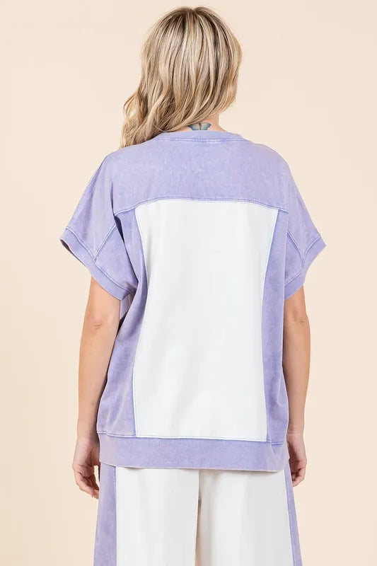 Mittoshop Oversized Color Block Short Sleeve T-Shirt - Brittney MADE
