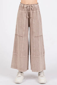 Mittoshop Mineral Wash Seam French Terry Wide Leg Pants - Brittney MADE