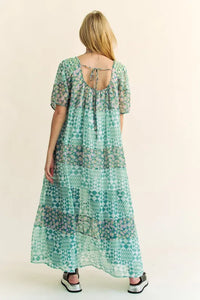 Davi & Dani Multi Floral Square Neck Puff Sleeve Maxi Dress - Brittney MADE