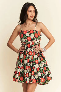 Davi & Dani Floral Scalloped Cutout Back Mini Dress - Brittney MADE