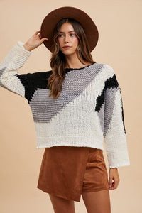 Annie Wear Color Block Drop Shoulder Sweater - Brittney MADE