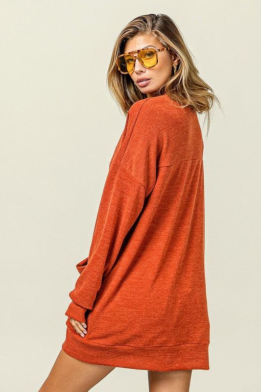 BiBi Open Front Drop Shoulder Cardigan with Pockets - Brittney MADE