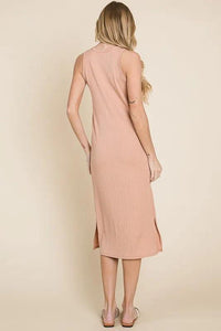 BOMBOM Ribbed Knit Sleeveless Midi Dress - Brittney MADE