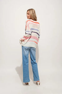 And The Why Abstract Striped Light Weight Loose Sweater - Brittney MADE
