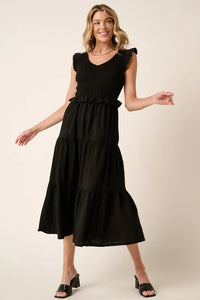 Mittoshop Smocked Ruffled Tiered Midi Dress - Brittney MADE