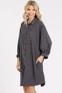 Mittoshop Airflow 3/4 Sleeve Buttoned Shirt Mini Dress - Brittney MADE