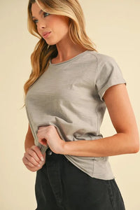 Aemi + Co Lettuce Edge Round Neck Short Sleeve T-Shirt - Brittney MADE