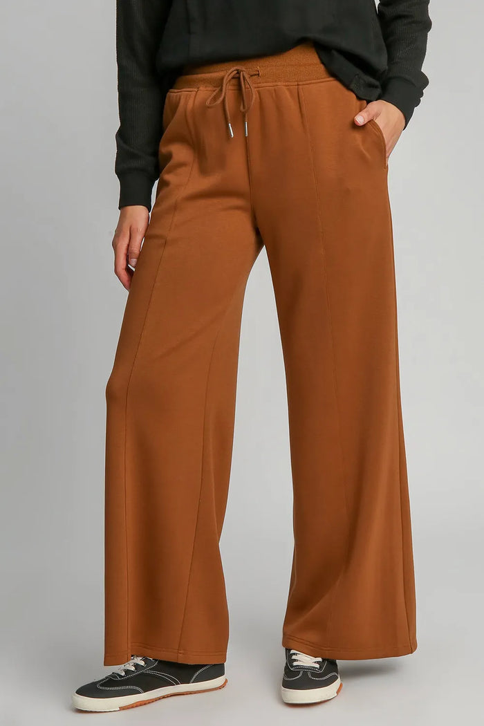 Umgee Drawstring Wide Leg Pants with Pockets - Brittney MADE