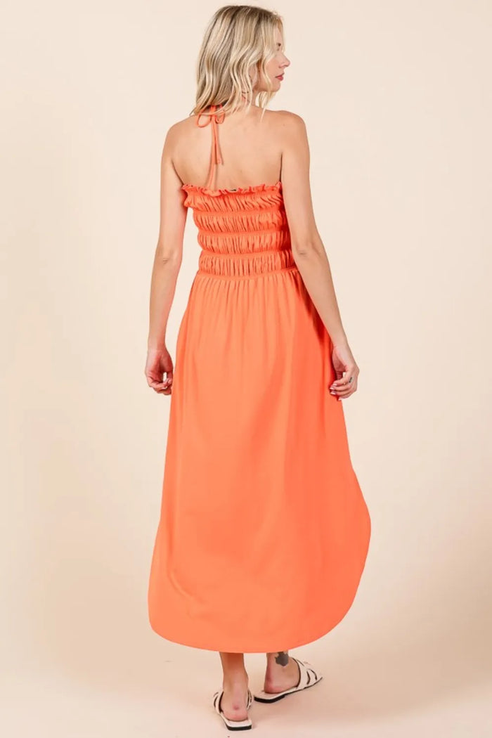 Culture Code Tie Back Shirring Dress with Pockets - Brittney MADE