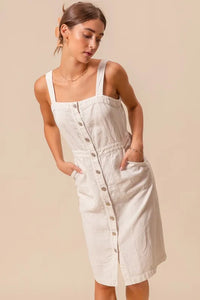 SO ME Button Down Pocket Front Pinafore Dress - Brittney MADE