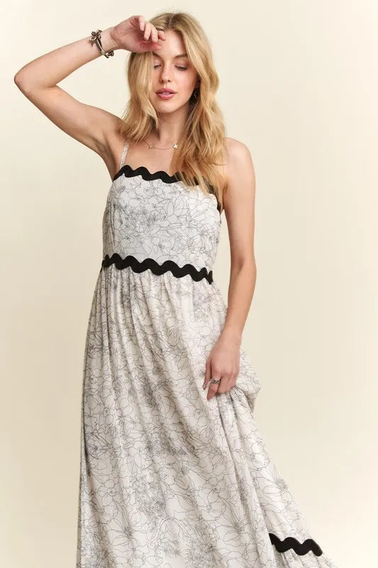 ADORA Floral Adjustable Strap Maxi Cami Dress - Brittney MADE