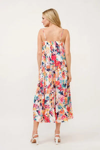 And The Why Tiered Floral Midi Cami Dress with Pockets - Brittney MADE