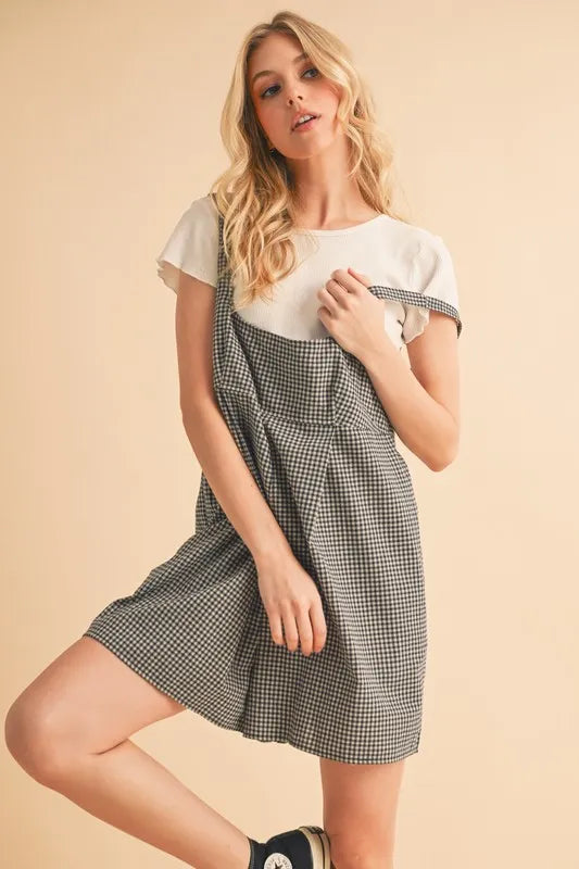 Aemi+Co Plaid Square Neck Romper - Brittney MADE