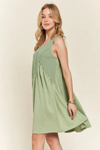 ADORA Decorative Button Sleeveless Babydoll Dress - Brittney MADE