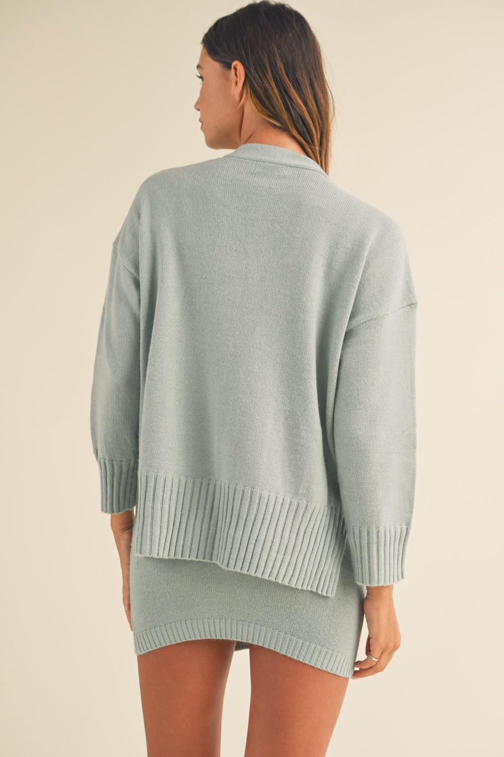 MABLE 3 Pieces Sweater Set with Crop Cami, Mini Skirt, Cardigan - Brittney MADE