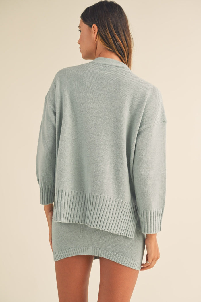 MABLE 3 Pieces Sweater Set with Crop Cami, Mini Skirt, Cardigan - Brittney MADE