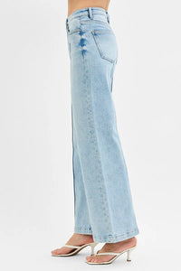 RISEN Full Size High Waist Wide Leg Pintuck Detailed Plus Size - Brittney MADE