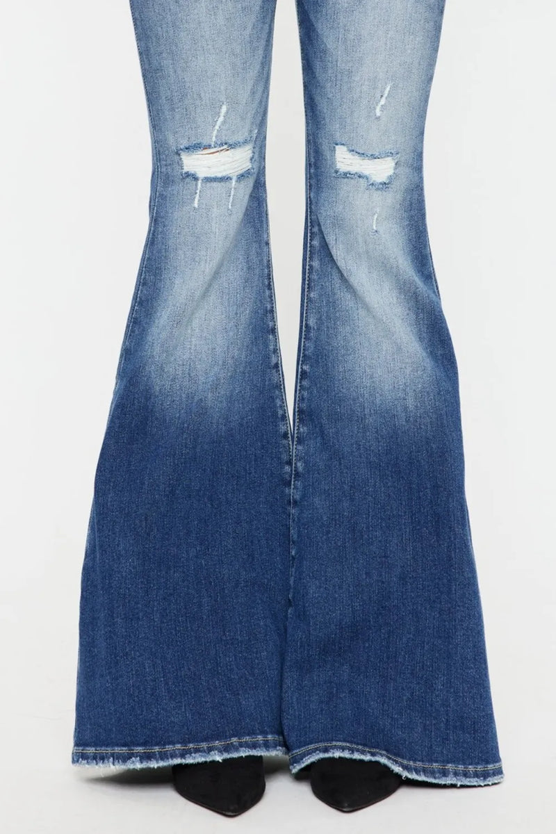 Kancan High Rise Wide Waistband Flare Jeans - Brittney MADE