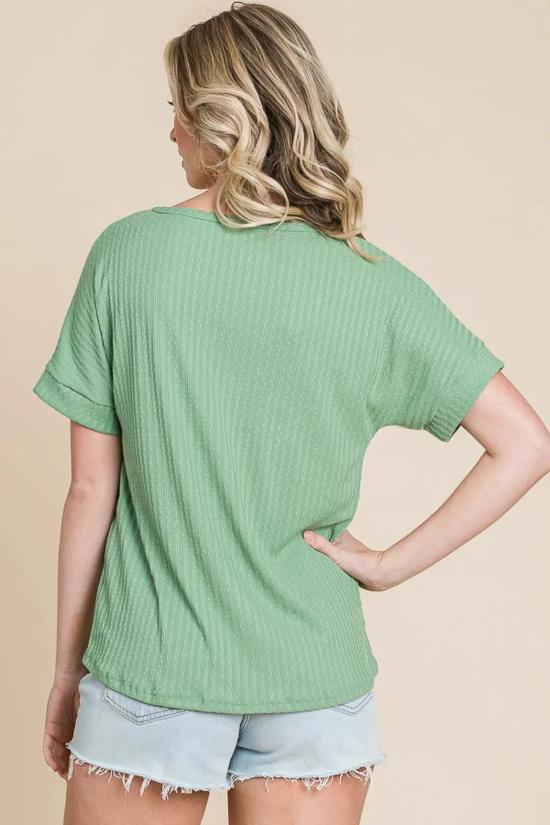 BOMBOM Color Block Short Sleeve T-Shirt - Brittney MADE
