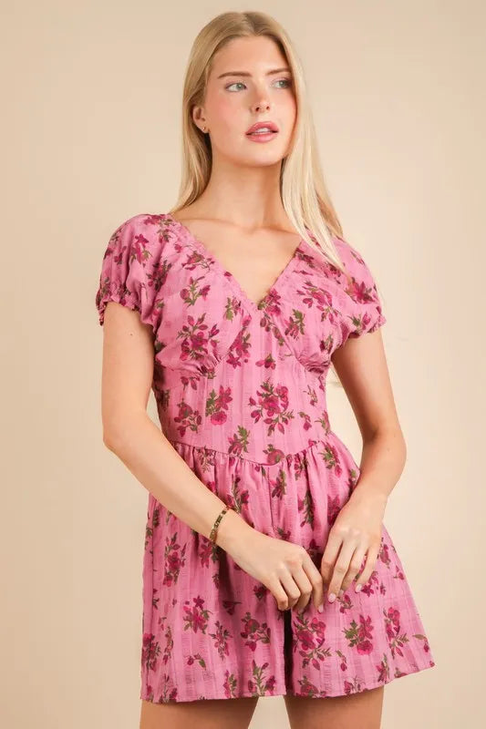 VERY J Floral Printed Ruffle Romper - Brittney MADE