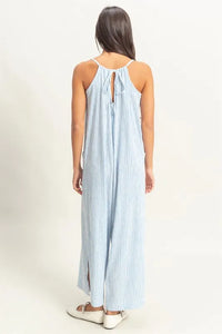 HYFVE Striped V-Neck Sleeveless Jumpsuit - Brittney MADE