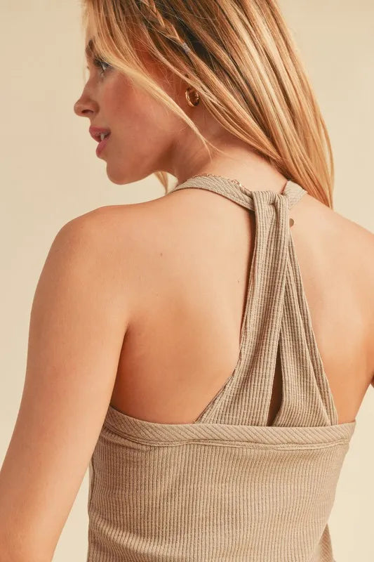 Aemi + Co Scoop Neck Ribbed Tank - Brittney MADE