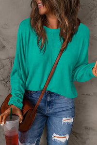 Double Take Full Size Round Neck Long Sleeve T-Shirt - Brittney MADE