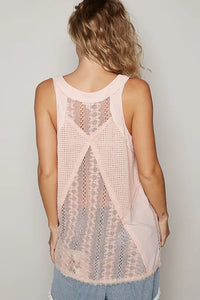 POL Lace Up Crochet Lace Tank - Brittney MADE