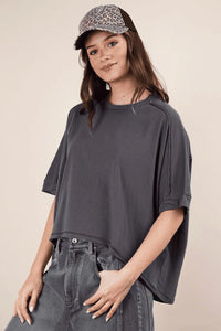 VERY J Round Neck Short Sleeve T-Shirt - Brittney MADE