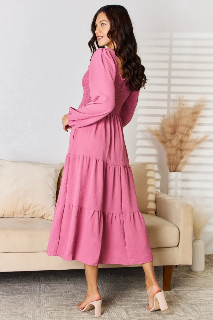 Culture Code Full Size Ruffle Trim Smocked Tiered Dress - Brittney MADE