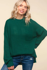 Haptics Full Size Mock Neck Side Slit Knit Top - Brittney MADE