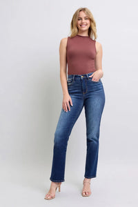 Judy Blue Full Size Washed Straight Leg Jeans with Pockets - Brittney MADE