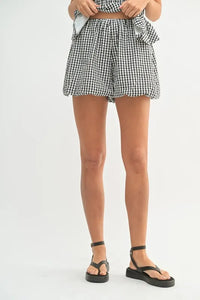 MABLE Gingham Tube Top and Shorts Set - Brittney MADE